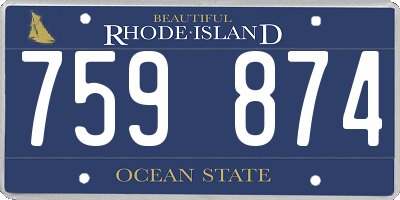 RI license plate 759874