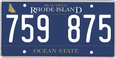 RI license plate 759875