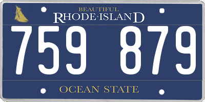RI license plate 759879