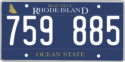 RI license plate 759885