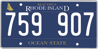 RI license plate 759907