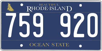 RI license plate 759920