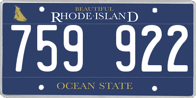RI license plate 759922