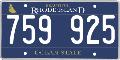 RI license plate 759925
