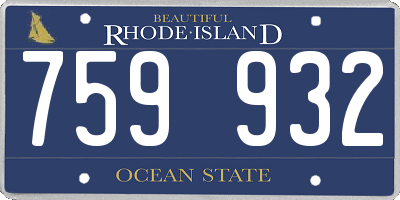RI license plate 759932