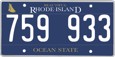 RI license plate 759933