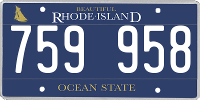 RI license plate 759958