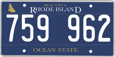 RI license plate 759962