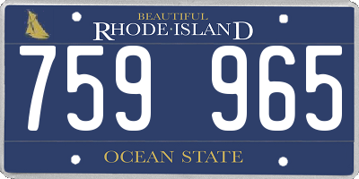 RI license plate 759965