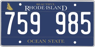 RI license plate 759985
