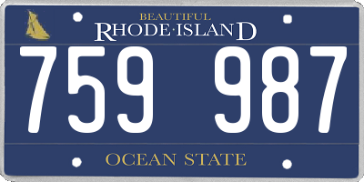 RI license plate 759987