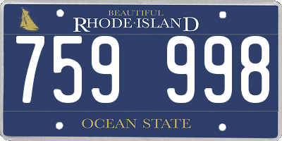 RI license plate 759998