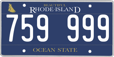 RI license plate 759999