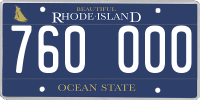 RI license plate 760000