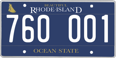 RI license plate 760001