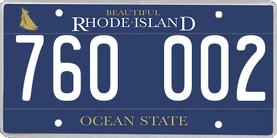 RI license plate 760002