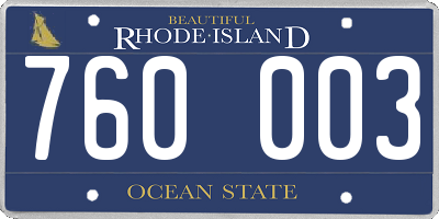 RI license plate 760003