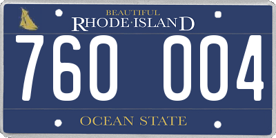 RI license plate 760004