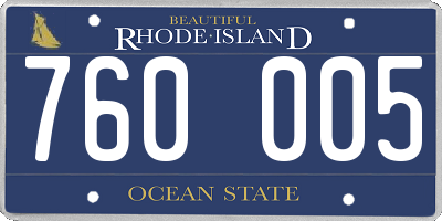 RI license plate 760005