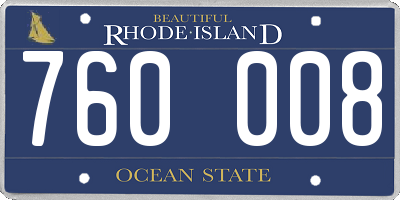 RI license plate 760008