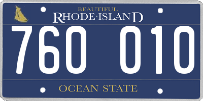 RI license plate 760010