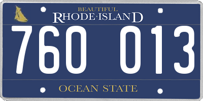 RI license plate 760013