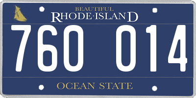 RI license plate 760014