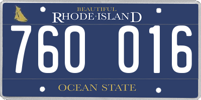 RI license plate 760016
