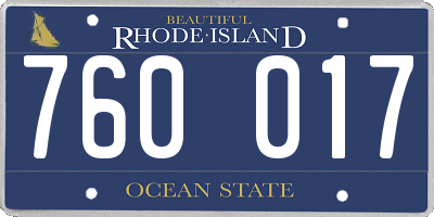 RI license plate 760017