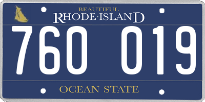 RI license plate 760019