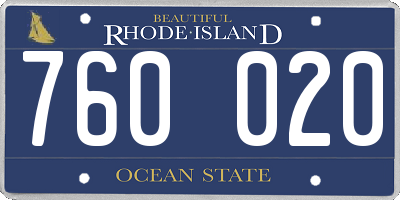 RI license plate 760020
