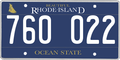 RI license plate 760022