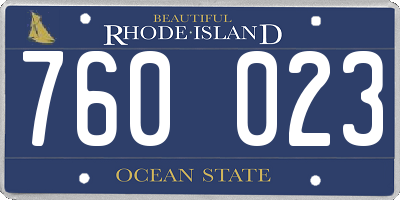 RI license plate 760023