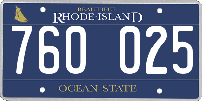 RI license plate 760025