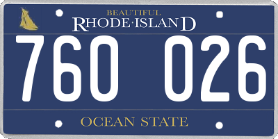 RI license plate 760026