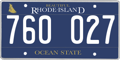 RI license plate 760027