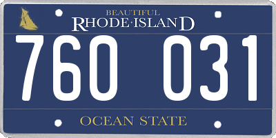 RI license plate 760031