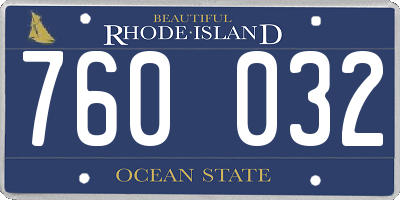 RI license plate 760032