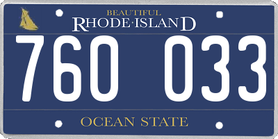 RI license plate 760033