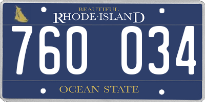 RI license plate 760034