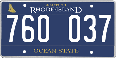 RI license plate 760037