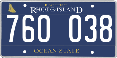 RI license plate 760038