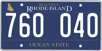 RI license plate 760040