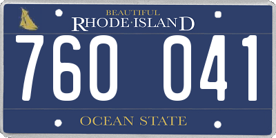RI license plate 760041