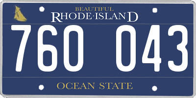 RI license plate 760043