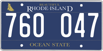 RI license plate 760047