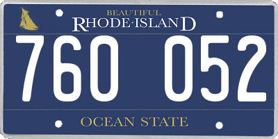 RI license plate 760052