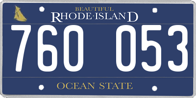 RI license plate 760053