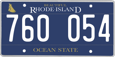 RI license plate 760054