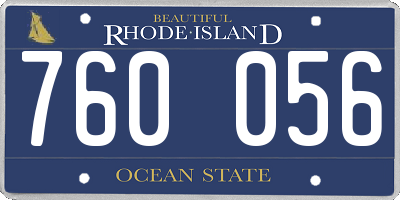 RI license plate 760056